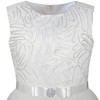 Sunny Fashion KZ65 Flower Girls Dress Off White Belted Wedding