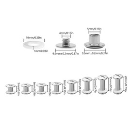 JJWNMLL 20 Sets Chicago Screw Posts, Rivet Chicago Binding Screws, Metal Rivet Replacement Repair for Bags, Collar, Harness, Luggage, Purse, Dog Lead, Backpack, Belt