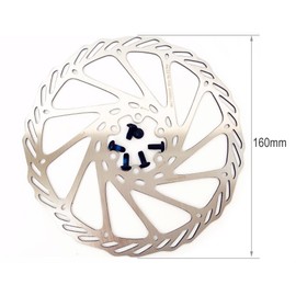 160mm Disc Brake Rotor 6 Bolts CYSKY Stainless Steel Bike Disc Brake Rotor for Most Bicycle Road Bike Mountain Bike BMX MTB (Include 6 Screws, Black)