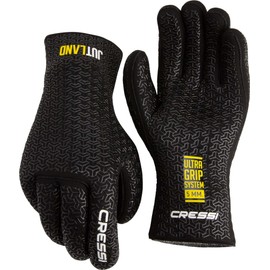 CRESSI Unisex Adult Jutland Gloves 2XL/6 Neoprene Diving Gloves Black 5 mm Ultra Grip System, XXL/6