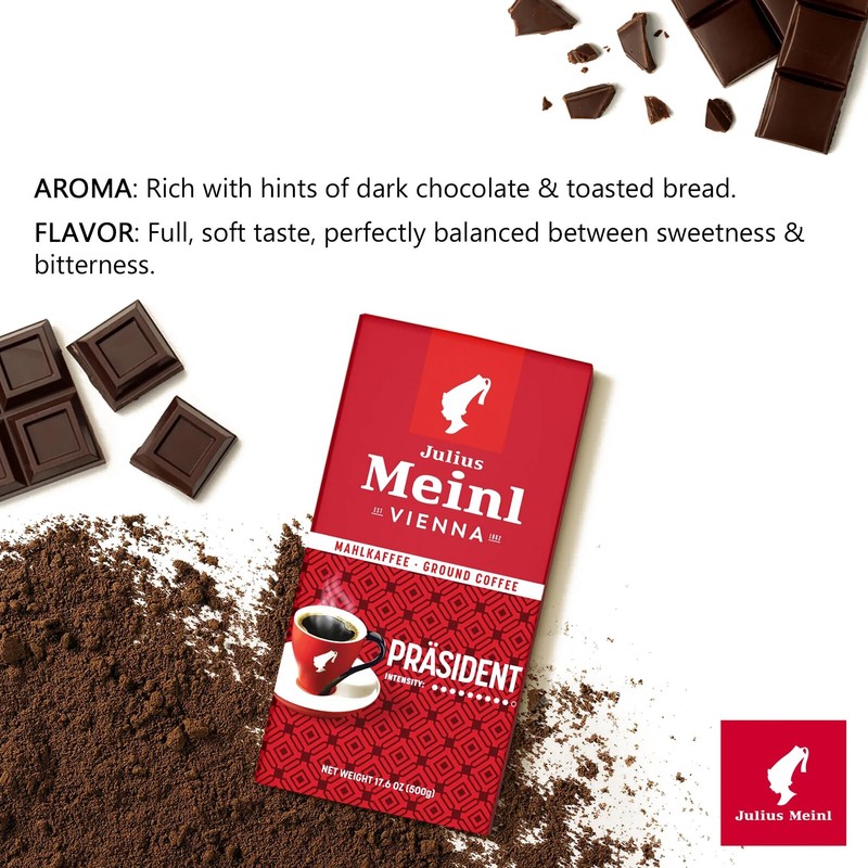 Julius Meinl: "Prasident," Classic Viennese Medium Roast Ground Coffee, Imported