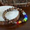 Healing Crystal Seven Chakra Crystal Natural Wooden Bead Elastic Colorful