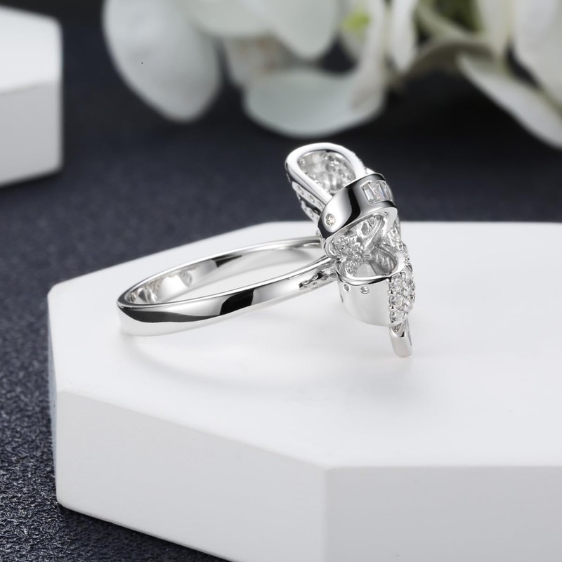 Hsitgexf Bow Rings Infinity Wedding Bands Rings for Women Baguette