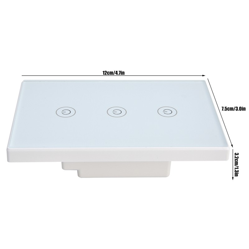 3 Gang Smart Touch Switch Glass Panel Voice APP Remote