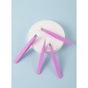 Mini Oval Slant and Point Combo Tweezers (Pink, Set of
