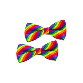 Rainbow Bow Ties for Men Boy Striped Rainbow Pre-Tied Bow Men Rainbow Bowties For Boy BMT04, 2 Pcs-set a, One Size