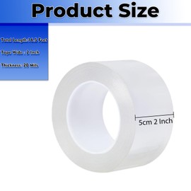 Window Weather Sealing Tape 2 Inch x 16.5 FT Weather Stripping Residue-Free Clear Window Insulation Caulk Tape for Doors Windows and Shower Glass Gaps Bathroom