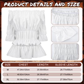 Suhine 3 Pcs Renaissance Pirate Costume Women Medieval Victorian Outfit High Low Skirt Blouse Top Viking Corset (Wine Red,2xl)