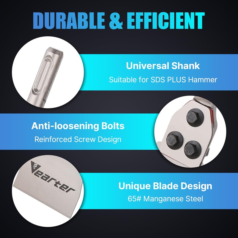 4''x12'' SDS Plus Shank Electric Hammer Floor Scraper Replaceable Blade