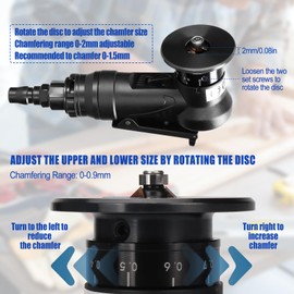 Pneumatic Chamfering Tool, Mini Chamfering Deburring Tool For Metal Beveling Machine Pneumatic Edge Beveler for Metal Trimming, Arc Corner Deburring Linear Beveling Trimming (Black)