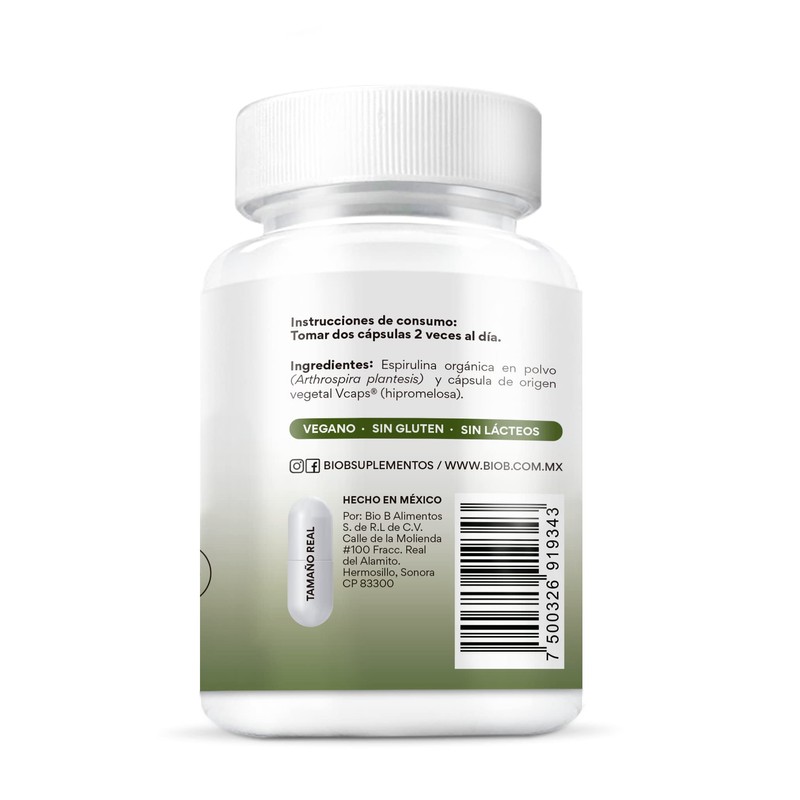 BIO B | Espirulina 60 cápsulas veganas