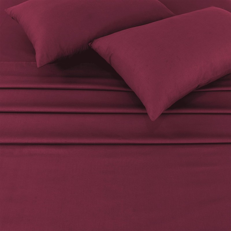 CHARKHAH Polycotton Flat Sheets with Single Double King Size Bed