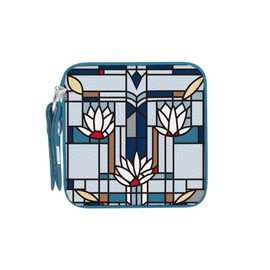 RainCaper Frank Lloyd Wright Waterlilies Compact Retractable Tape Measure - Portable Dual-Sided Sewing & Crafting Measuring Tool with Easy Push Retractable Button (60"/150cm)