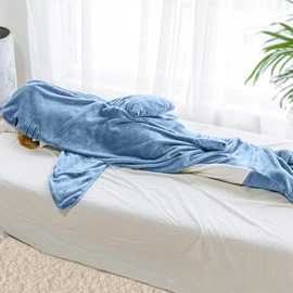 TBGENIUS Shark Onesie Adult, Shark Blanket Hoodie for Adult and Kids, Wearable Cozy Shark Costume, Shark Sleeping Bag, Couverture Requin Grey