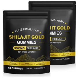 Shilajit Gummies for Men & Women, 3000mg Gold Shilajit Pure Himalayan Gummy, Supports Energy & Boost Immune, Enhances Focus, Vegan & Gluten Free (120 Gummies)