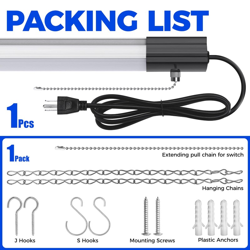 Barrina BS84 LED Shop Light for Garage, 10000LM, 84W, 4FT,