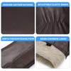 MGGMOKAY Men's Real Leather Gloves with Warm Cashmere Lining, brown