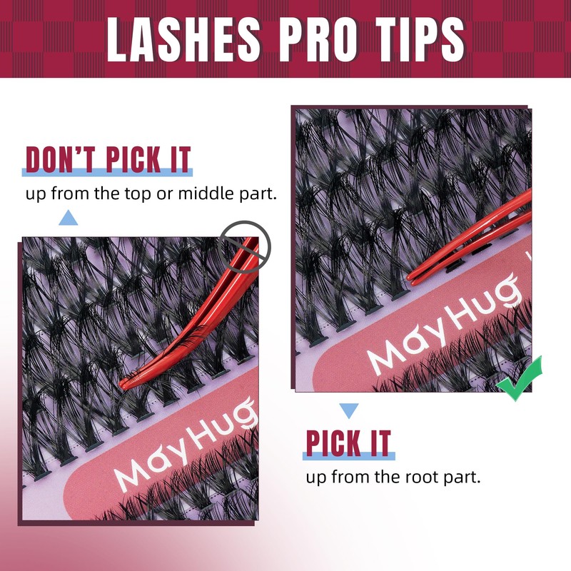 Mayhug Eyelash Extensions, 80D Individual Eyelashes, 320 Pieces, D Curl