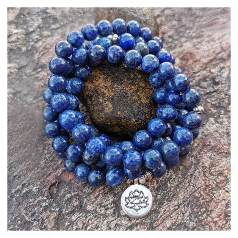 Unbranded 108 Mala Beads Lapis Lazuli Prayer Bracelet 8mm Gemstone