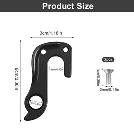 Derailleur Hanger Bicycle Rear Derailleur Hanger, Aluminium Alloy Bicycle Rear Derailleur Hanger Hook Replacement Part for Mountain Bike Road Derail