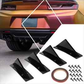 [4Pcs-Set] Shark Fin Style Rear Bumper Splitter Diffusers Compatible with 10-22 Chevy Camaro