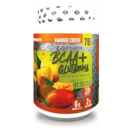 Aminoácidos Bcaa  Glutamina 750g 75 Serv 43 Suplementos Sabor Mango Rush                                                                              