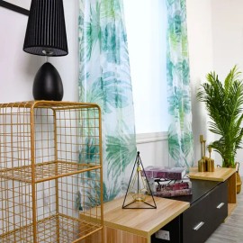 Trees Sheer Curtain Window Durable Creative Voile Drape Vala