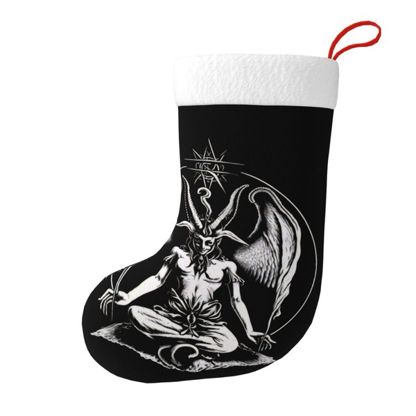 FYCFSLMY Baphomet Satan Devil Large Christmas Stockings, Xmas Tree Fireplace