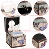 TOLIDA PU+ Wood Square Tissue Box Cover - Retro Household