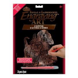 Royal & Langnickel Copper Engraving Art A4 Size Kitten and Puppy Designed Painting Set
