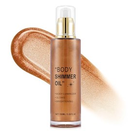 Resaltador Corporal de 100ml, Iluminador de Brillo Facial de Larga Duración, Líquido Brillante para Mejillas, Clavícula y Hombros (Bronce Dorado)