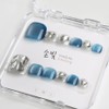 Sonbit handmade magnet blue silver handmade paddy tip ice blue shard P13, 1 piece, ice blue shard M / 손빛 수제 자석 블루 실버 핸드메이드 패디팁 아이스블루샤드 P13, 1개, 아이스블루샤드 M