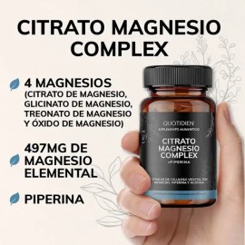 Citrato Magnesio Complex Piperina Pimienta Negra Glicinato Treonato Óxido Magnesium Vitaminas Hombre Mujer Quotidien Melatonina Cápsulas