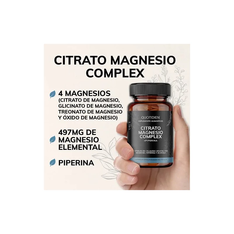 Citrato Magnesio Complex Piperina Pimienta Negra Glicinato Treonato Óxido Magnesium