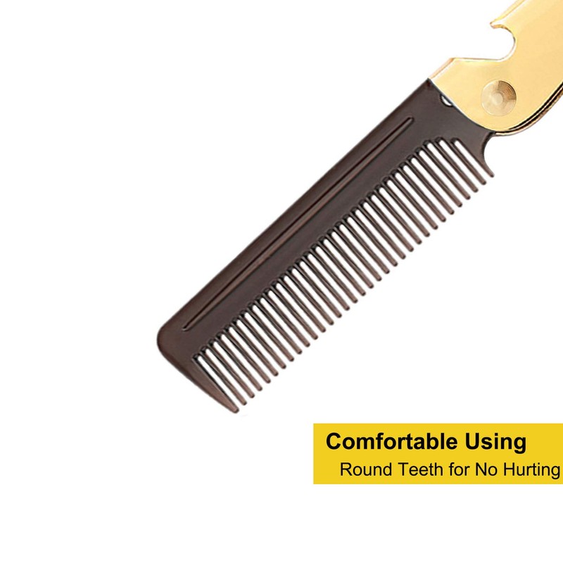 Stainless Steel Folding Comb, Pocket Comb for Men and Women,