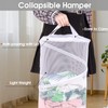 BATTOO Large Collapsible Laundry Basket with Lid Foldable Mesh Pop