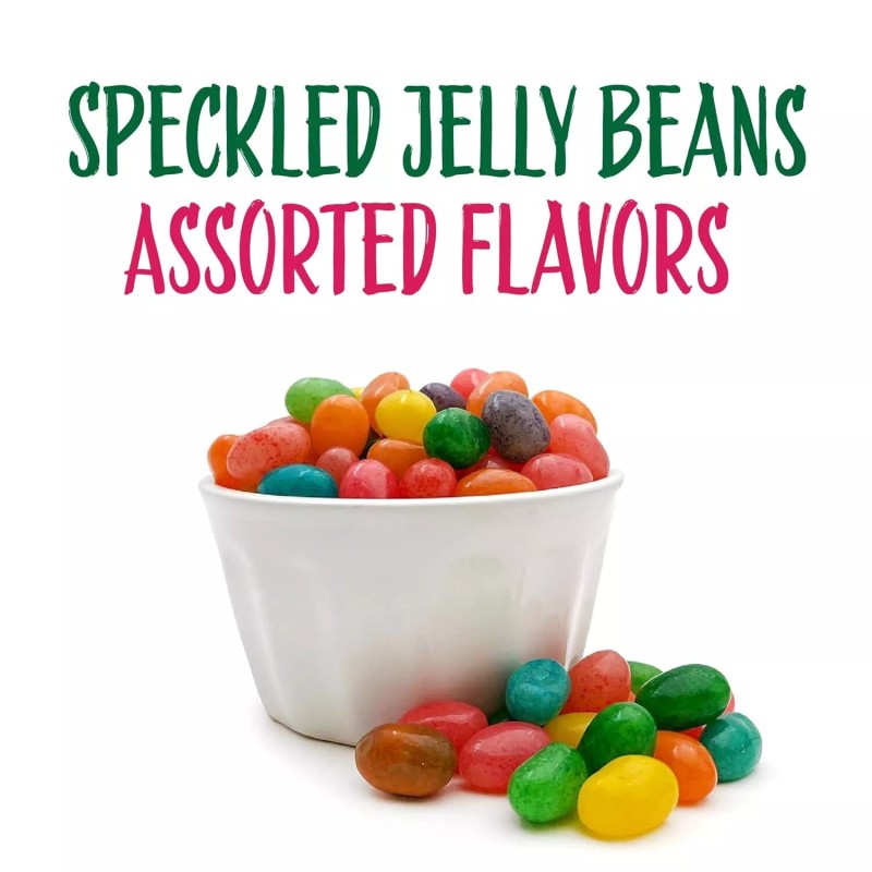 Sunny Island Assorted Fruit Speckled Jelly Beans, Chewy Candy, 3