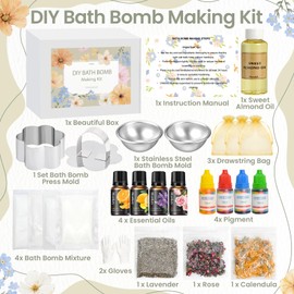 TSVATE Bath Bomb Making Kit-DIY Bath Bomb Kit for Women, Make Your Own Shower Bombs with Bath Bomb Press, Spa Craft Kits Christmas Bath & Bathing Making Supplies Gifts for Women Girls Kids
