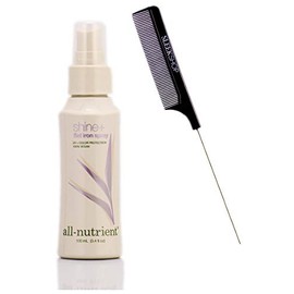 All-Nutrient Shine + Flat Iron, Heat Protection, Thermal Styling Hair Spray (w/Sleek Comb) Hairspray, UV+ Color Protection, 100% Vegan (3.4 OZ / 100 ML SIZE)