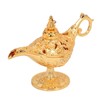 Gold Magic Genie Lamp Embossed Flowers Hollow Zinc Alloy Vintage