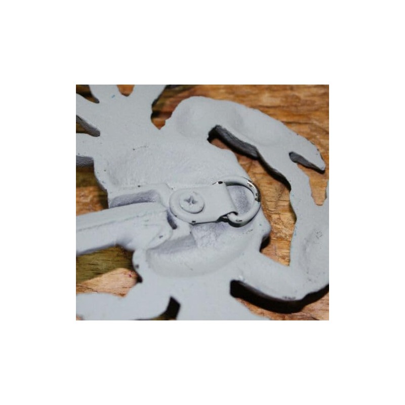 Vintage 3 Heavy Cast Iron Blue Crab Towel Hanger Coat