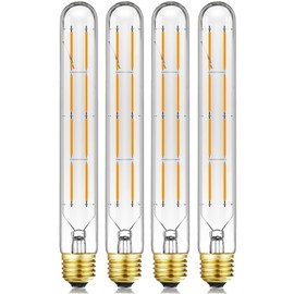 Leools T10 Led Long Bulbs 8W,E26 Dimmable Tubular Bulb,Equivalent 75 Watt, E26 Edison Style Vintage LED Filament Light Bulb,2700K Warm White,8.9in(225mm),4-Pack.