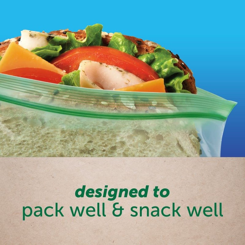 Ziploc Compostable Snack and Sandwich Bags for On-the-Go Freshness, 20