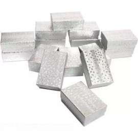 FindingKing 15 Cotton Boxes Silver Pendant Charm Jewelry Displays