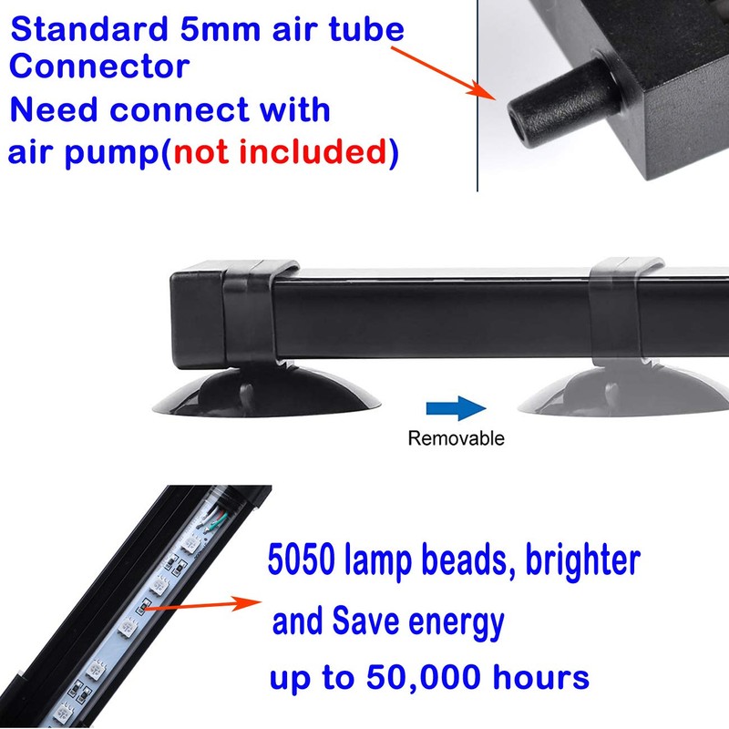 Aquarium air Bubble Light, RGB LED Fish Tank Light with