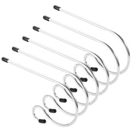 Hicello 6PCS Christmas Stocking Holders Stockings Hanger, Metal Hook Hanger, Christmas Hooks Fireplace Hanger for Christmas Party Decoration - Silver