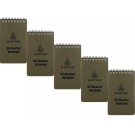 GLORYFIRE Waterproof Notebook 5 Pack 3X5 Inches 96 Pages Durable Outdoor Field Notes