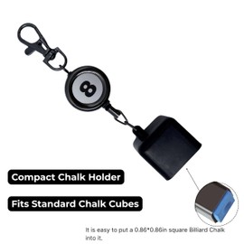 2-Pack Retractable Pool Chalk Holders with Belt Clip & Keychain | Billiard Cue Chalk Keeper Case for Snooker Game Training & Practice Accessories
