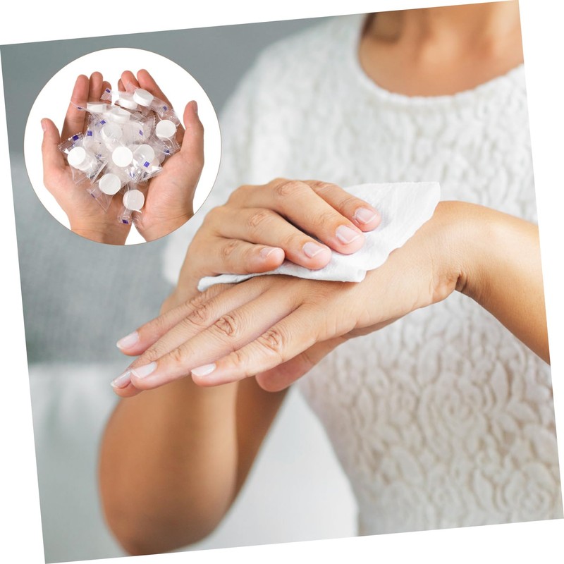 Outanaya Mini Compressed Cotton Towel Sheets 100pcs Pack Ultra Absorbent