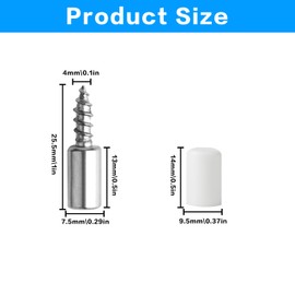 50 x Shelf Brackets, 7.5 mm Shelf Support, Shelf Support Self-Tapping Screw, Shelf Holder, Shelf Holder, Shelf Brackets for Cupboard, Shelf, Furniture, 50 Non-Slip Sleeves